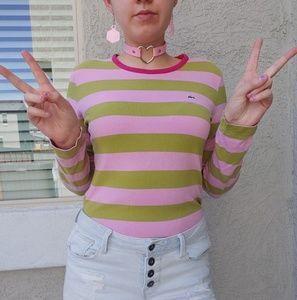 Lacoste Tops - Lacoste pink and green sweater Lacoste Tops - Lacoste pink and green sweater